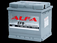 Аккумулятор ALFA EFB 50Ah 450A R+