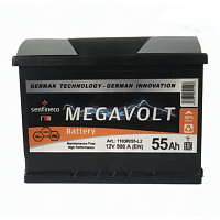 Аккумулятор MEGAVOLT (55 Ah) 500 A, 12 V Обратная, R+ L2