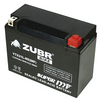 Аккумулятор для мотоцикла ZUBR (21 Ah) 250 A, 12 V Обратная, R+ YTX21L-BS YTX21L-BS (MF)