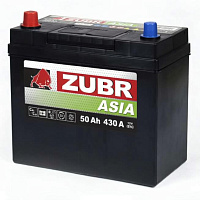 Аккумулятор ZUBR Premium Asia (50 Ah) 430 A, 12 V Прямая, L+ B24 ZU501JP