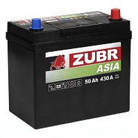 Аккумулятор ZUBR Premium Asia (50 Ah) 430 A, 12 V Обратная, R+ B24 ZU500JP