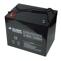 Лодочный аккумулятор ZUBR 80Ah, 12V, GEL, 260x169x215 мм, 25.3 кг.