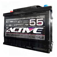 Аккумулятор AKTEX Active Frost (55 Ah) 450 A, 12 V Прямая, L+ L2