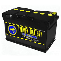Аккумулятор Тюмень Стандарт (72 Ah) 620 A, 12 V Прямая, L+ LB3