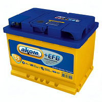 Аккумулятор AKOM +EFB (55 Ah) 560 А, 12 V Обратная, R+ L2 6СТ-55VL