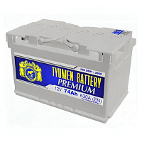 Аккумулятор Тюмень Премиум (74 Ah) 630 A, 12 V Прямая, L+ L2