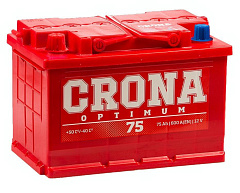 Автомобильный аккумулятор CRONA 75Ah 600A L+