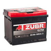 Аккумулятор Zubr Ultra 60 Ah, 600 A, 12 V, Обратная полярность, L2, ZU600SK