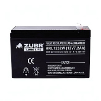 Аккумулятор для ИБП ZUBR (7.2 Ah) , 12 V HRL1232W(ZUBR)