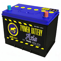 Аккумулятор Тюмень Азия (75 Ah) 600 A, 12 V Обратная, R+ D26