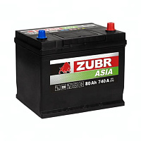 Аккумулятор ZUBR (80 Ah) 740 A, 12 V Обратная, R+ D26 ZU800JP