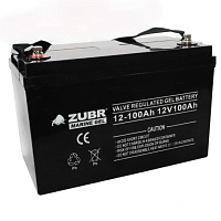Лодочный аккумулятор ZUBR 100Ah, 12V, L+, GEL, 330x171x214/220 мм, 30.5 кг.