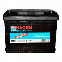 Аккумулятор HAGEN (60 Ah) 500 A, 12 V Обратная, R+ L2