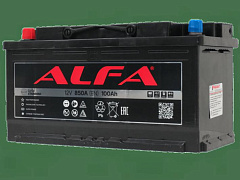 Автомобильный аккумулятор ALFA STANDARD 100Ah 850A L+