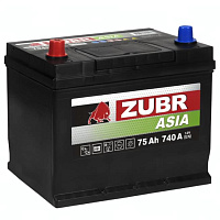 Аккумулятор ZUBR Premium Asia (75 Ah) 740 A, 12 V Прямая, L+ D26 ZU751JP