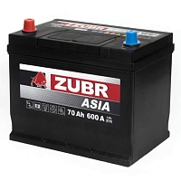 Аккумулятор Zubr Ultra Asia 70 Ah, 600 A, 12 V, Прямая полярность, L+, D26