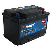 Аккумулятор HAWK (77 Ah) 750 A, 12 V Обратная, R+ HSMF-57412