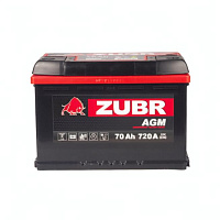 Аккумулятор Zubr AGM 70 Ah, 720 A, 12 V, Обратная полярность, R+, L3