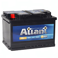 Аккумулятор ATLANT Blue (75 Ah) 680 A, 12 V Прямая, L+ L3 AT751E