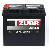 Аккумулятор Zubr Clarios 60 Ah, 550 A, 12 V, Прямая полярность, L+, D23