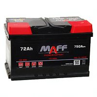 Аккумулятор MAFF Premium (72 Ah) 750 A, 12 V Прямая, L+ L3