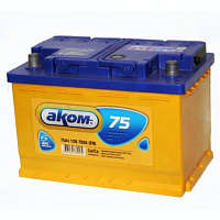 Аккумулятор AKOM 6CT (75 Ah) 750 A, 12 V Обратная, R+ L3 6CT-75VL