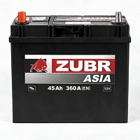 Аккумулятор Zubr Ultra Asia 45 Ah, 400 A, 12 V, Прямая полярность, L+, B24