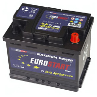 Аккумулятор EUROSTART Blue (55 Ah) 430 A, 12 V Обратная, R+ L2 EB550SU