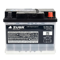 Аккумулятор Zubr BG 60 Ah, 940 A, 12 V, Обратная полярность, L2. ZU600BG