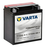 Аккумулятор для мотоцикла Varta Powersports AGM (14 Ah) 210 A, 12 V Прямая, L+ YTX16-BS 514901022-549667