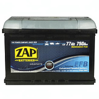 Аккумулятор ZAP CARBON EFB 77 Ah, 750 A, 12 V Обратная, R+ L3