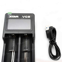 Зарядное устройство XTAR VC2 для аккумуляторных элементов с USB кабелем